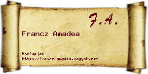 Francz Amadea névjegykártya