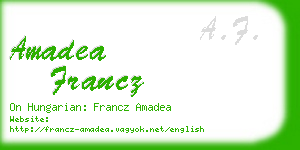 amadea francz business card